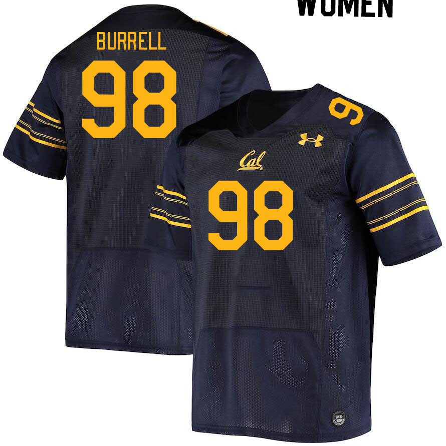 Women #98 Nate Burrell California Golden Bears College Football Jerseys Stitched Sale-Navy